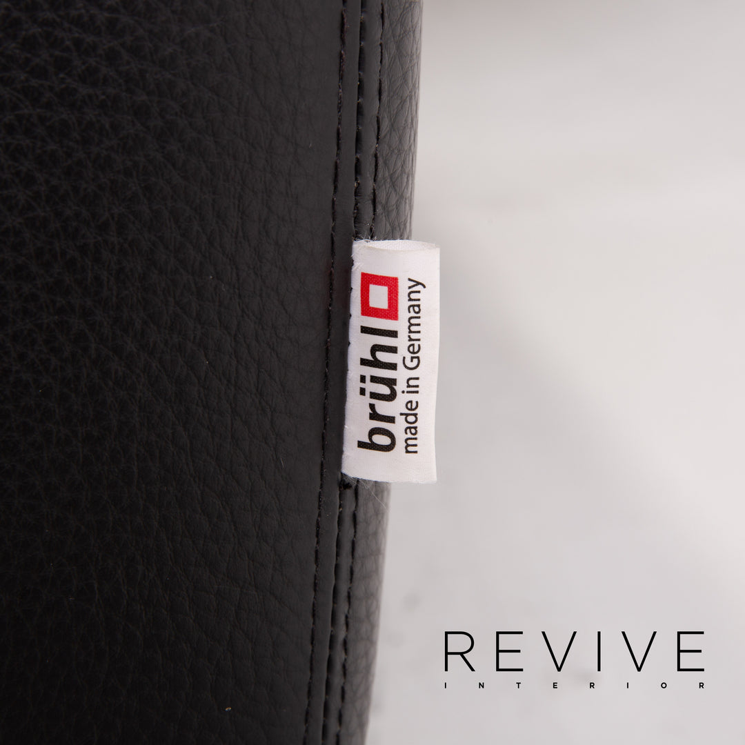 Brühl & Sippold Leder Sofa Schwarz Ecksofa #13971