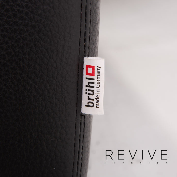 Brühl & Sippold Leder Sofa Schwarz Ecksofa #13971