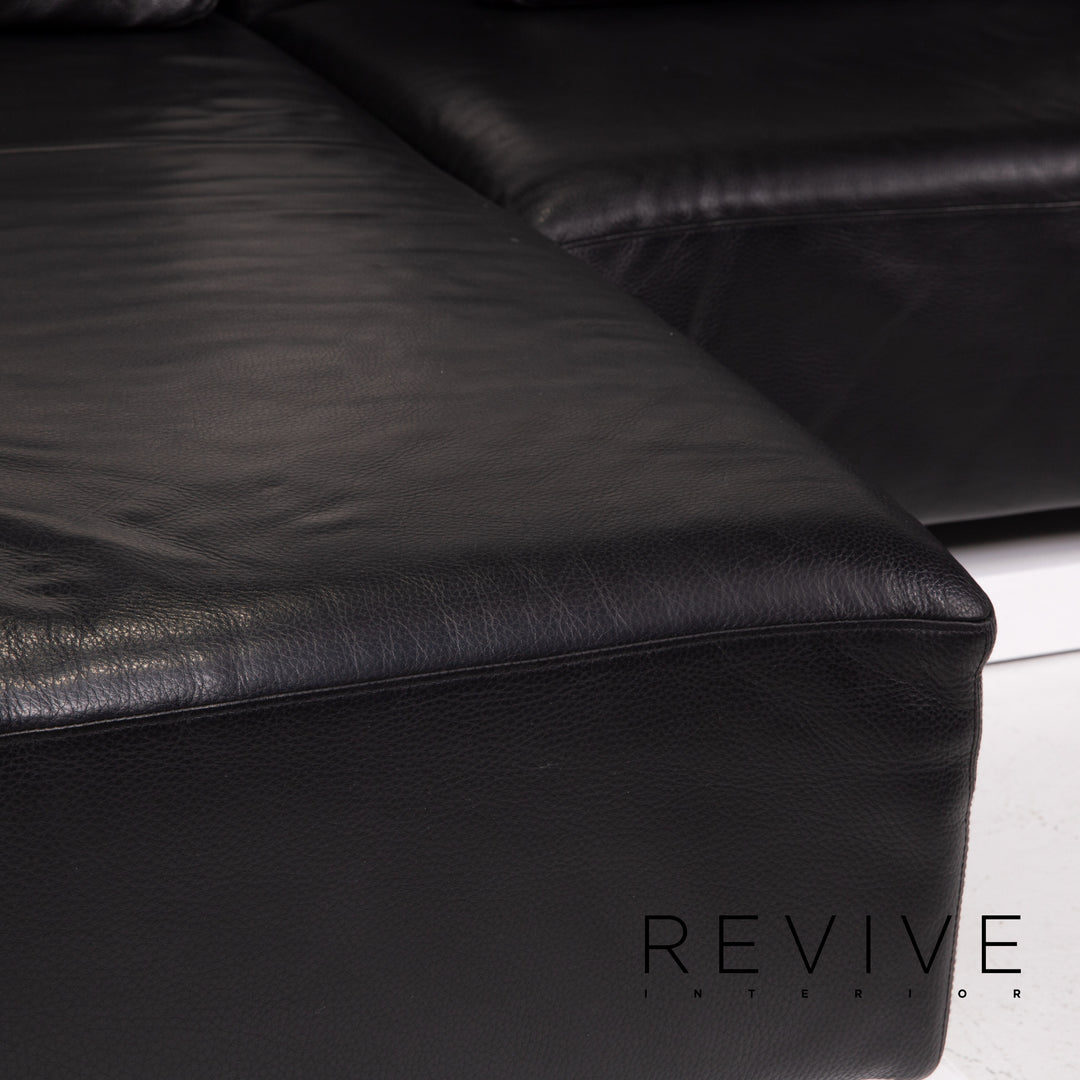 Brühl & Sippold Leder Sofa Schwarz Ecksofa #13971