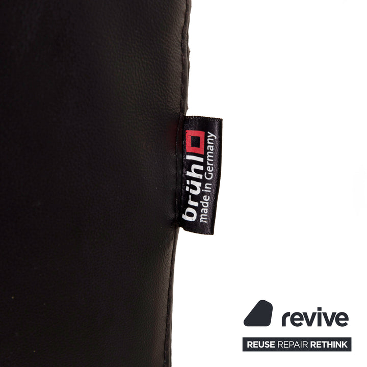 Brühl & Sippold Leder Sofa Schwarz Viersitzer Couch