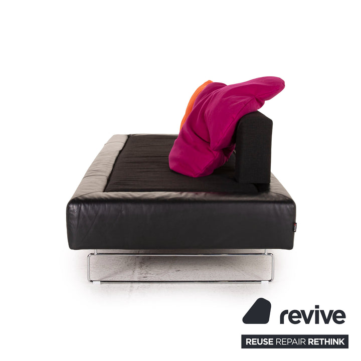 Brühl & Sippold Leder Sofa Schwarz Viersitzer Couch