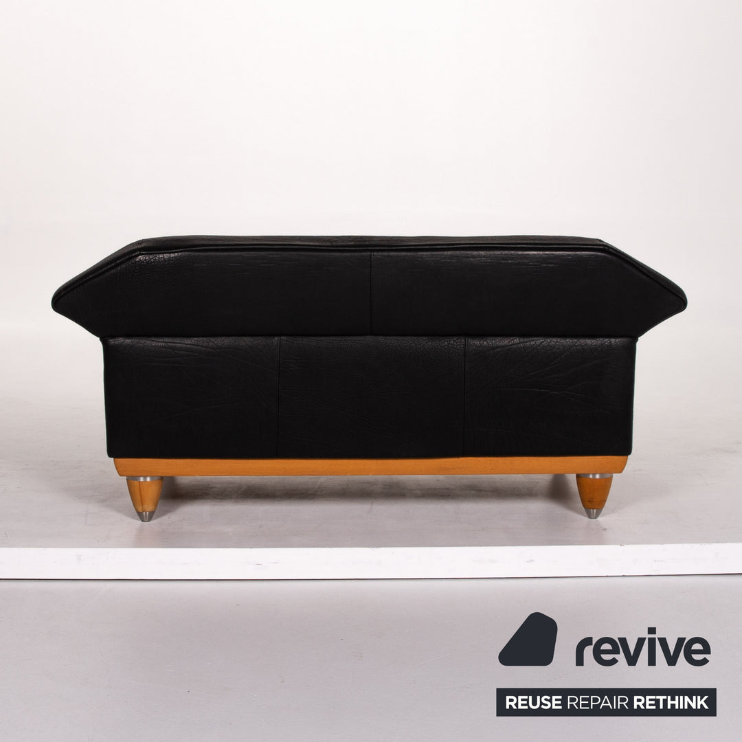 Brühl & Sippold Canapé en cuir noir Canapé deux places #13415