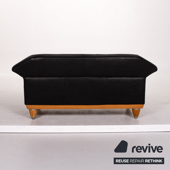 Brühl & Sippold Canapé en cuir noir Canapé deux places #13415