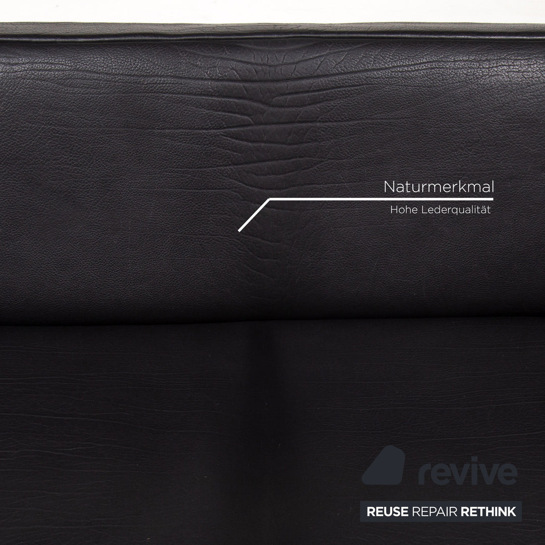 Brühl & Sippold Canapé en cuir noir Canapé deux places #13415