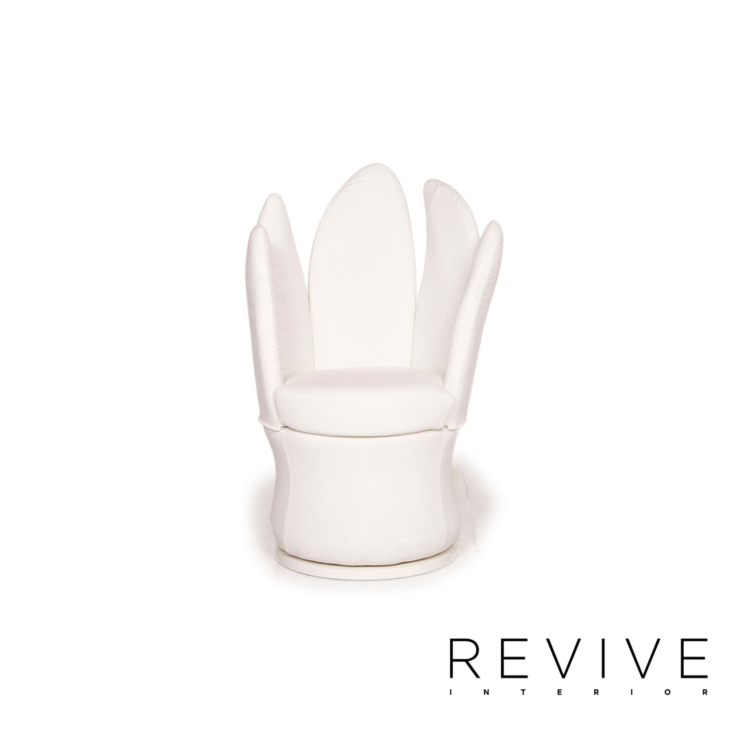 Brühl & Sippold Fauteuil en tissu Lemon Blossom blanc fonction ivoire