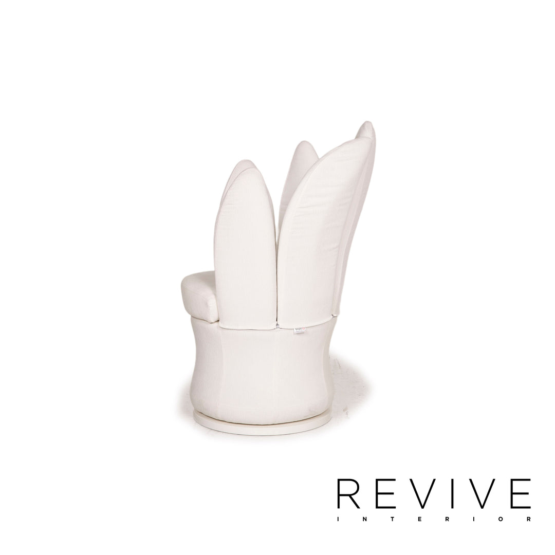 Brühl & Sippold Fauteuil en tissu Lemon Blossom blanc fonction ivoire