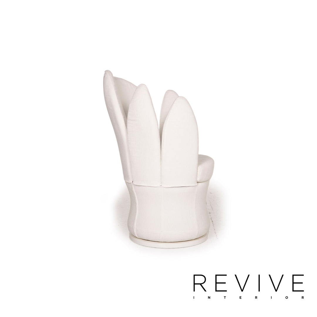 Brühl & Sippold Fauteuil en tissu Lemon Blossom blanc fonction ivoire