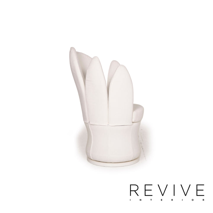 Brühl & Sippold Fauteuil en tissu Lemon Blossom blanc fonction ivoire