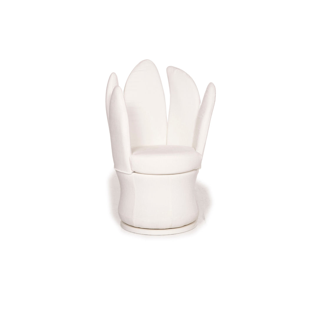 Brühl & Sippold Fauteuil en tissu Lemon Blossom blanc fonction ivoire