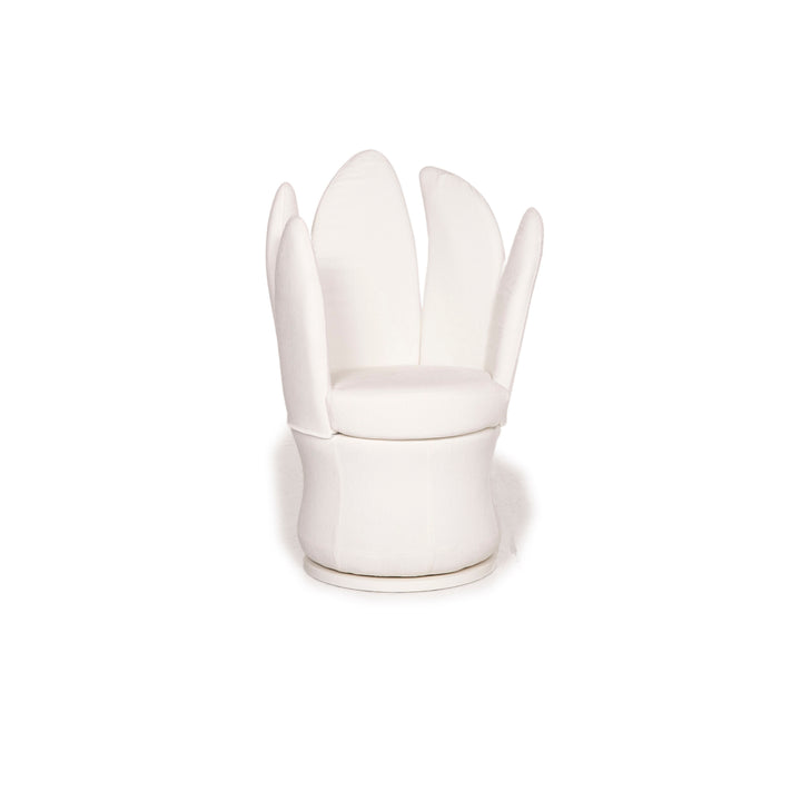 Brühl & Sippold Fauteuil en tissu Lemon Blossom blanc fonction ivoire