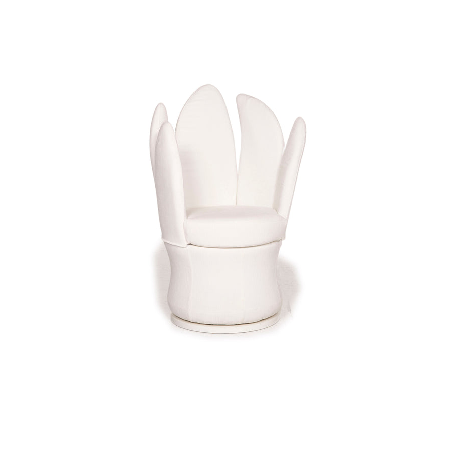 Brühl & Sippold Fauteuil en tissu Lemon Blossom blanc fonction ivoire