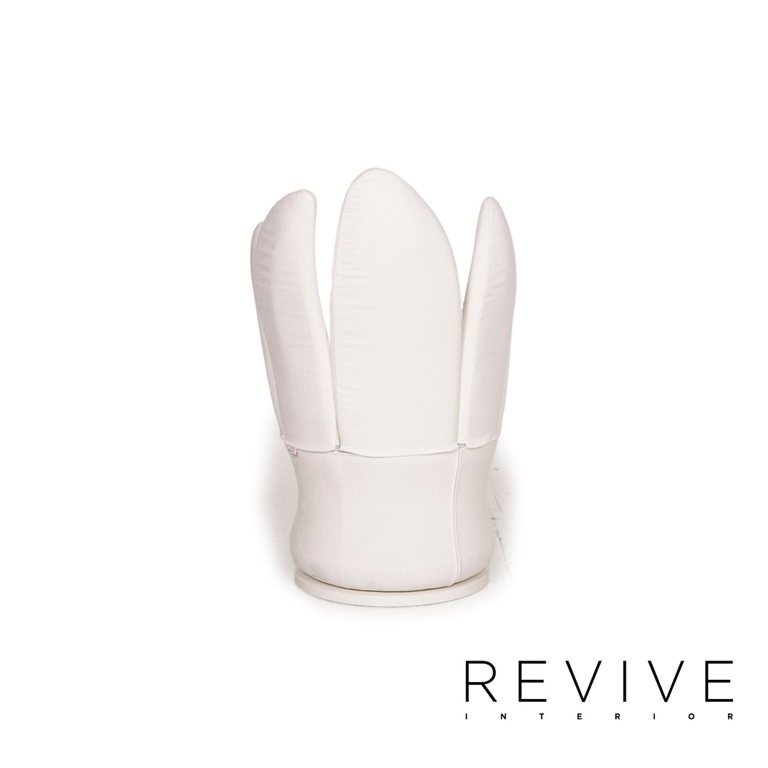 Brühl & Sippold Fauteuil en tissu Lemon Blossom blanc fonction ivoire