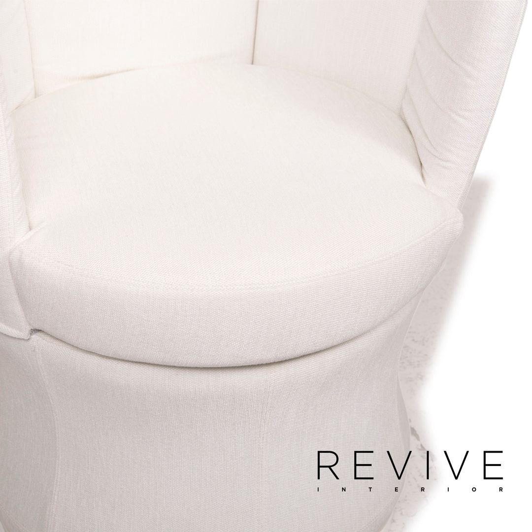 Brühl & Sippold Fauteuil en tissu Lemon Blossom blanc fonction ivoire