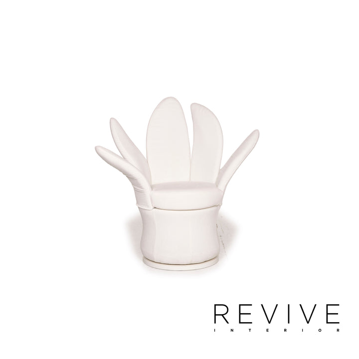 Brühl & Sippold Fauteuil en tissu Lemon Blossom blanc fonction ivoire