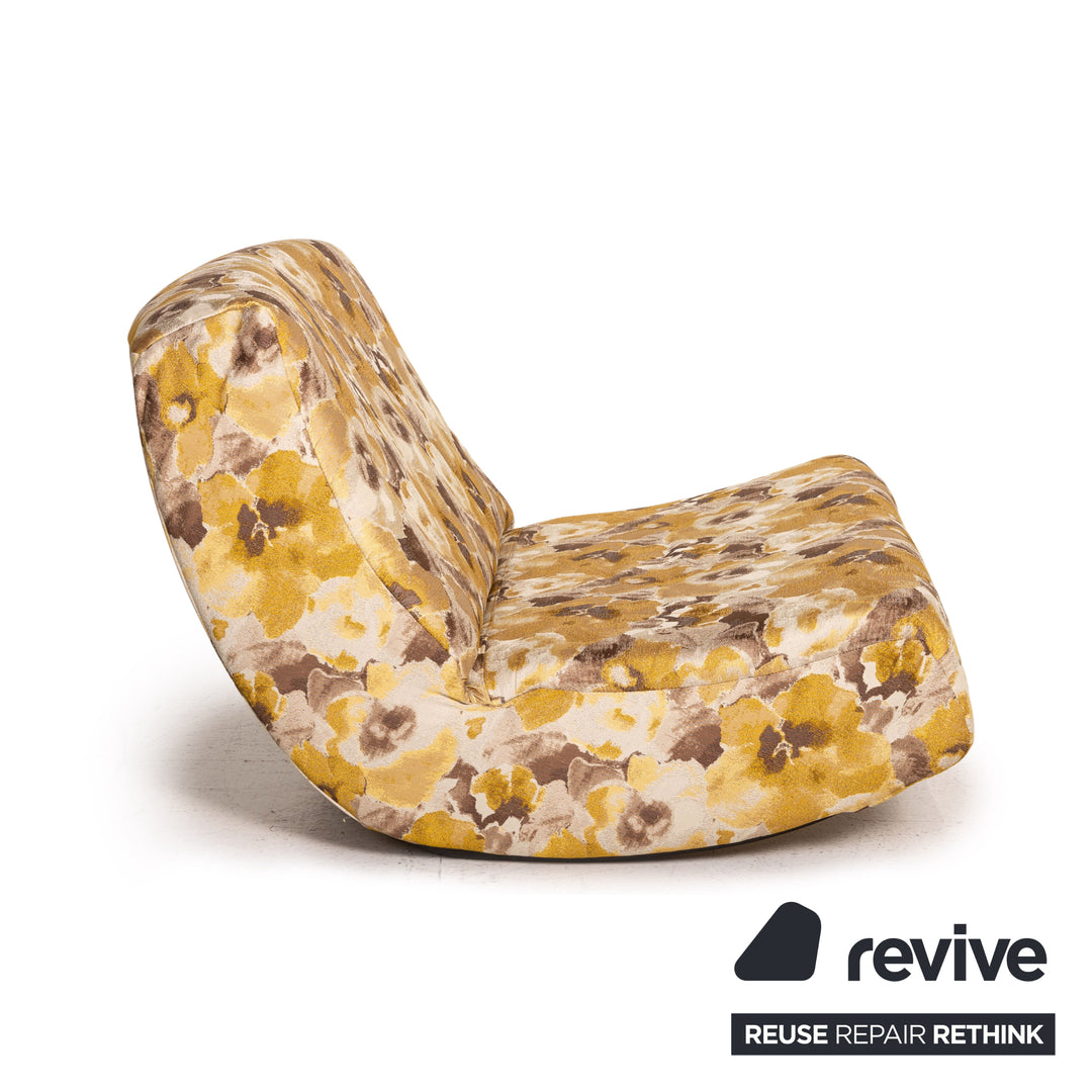 Brühl & Sippold Lucky Stoff Sessel Gold Gelb Braun Gemustert