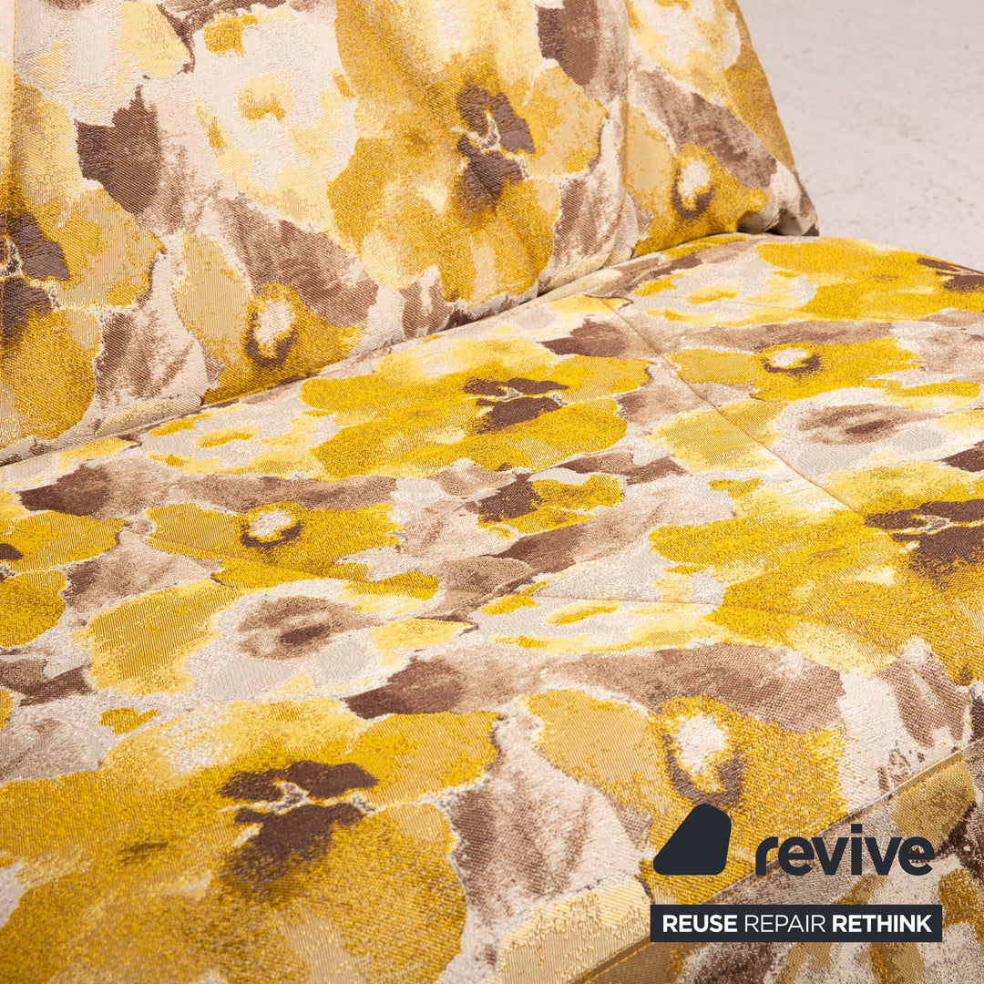 Brühl & Sippold Lucky Stoff Sessel Gold Gelb Braun Gemustert