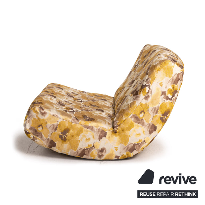 Brühl & Sippold Lucky Stoff Sessel Gold Gelb Braun Gemustert