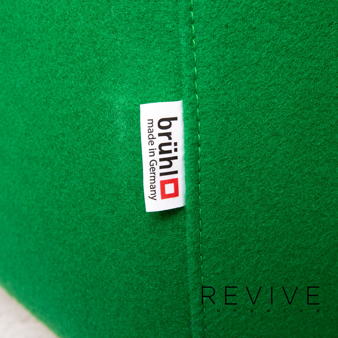 Brühl & Sippold Mosspink Stoff Sofa Garnitur Grün 1x Dreisitzer 1x Hocker #13716