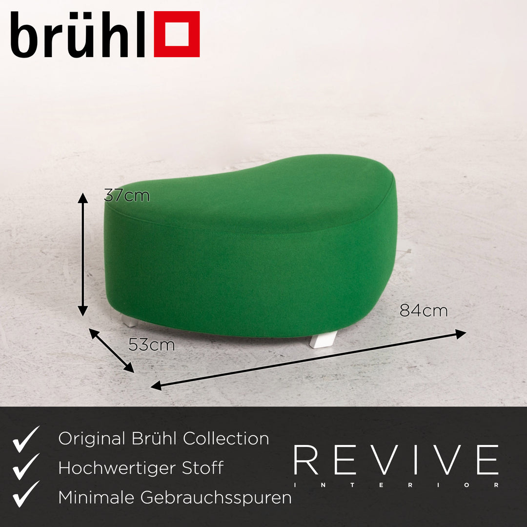 Brühl & Sippold Mosspink Stoff Sofa Garnitur Grün 1x Dreisitzer 1x Hocker #13716