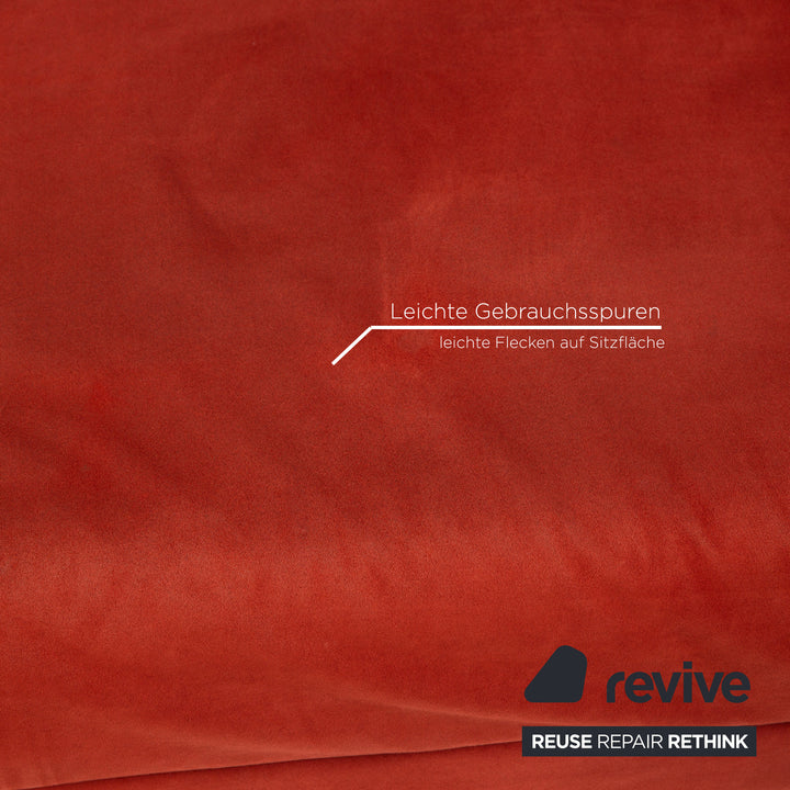 Brühl Moule Alcantara Stoff Ecksofa Rot Sofa Funktion Relaxfunktion Couch #15471