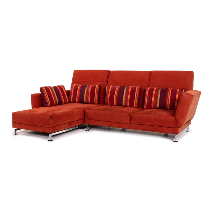 Brühl Moule Alcantara Stoff Ecksofa Rot Sofa Funktion Relaxfunktion Couch #15471