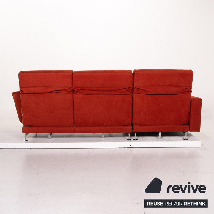 Brühl Moule Alcantara Stoff Ecksofa Rot Sofa Funktion Relaxfunktion Couch #15471