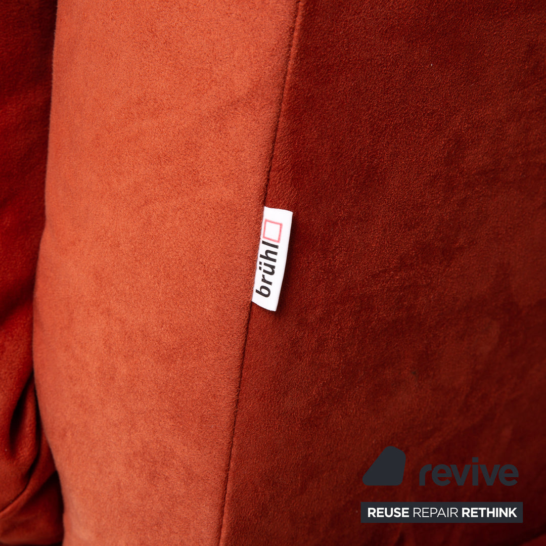 Brühl Moule Alcantara Stoff Ecksofa Rot Sofa Funktion Relaxfunktion Couch #15471