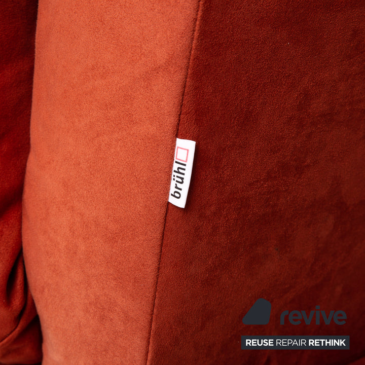 Brühl Moule Alcantara Stoff Ecksofa Rot Sofa Funktion Relaxfunktion Couch #15471