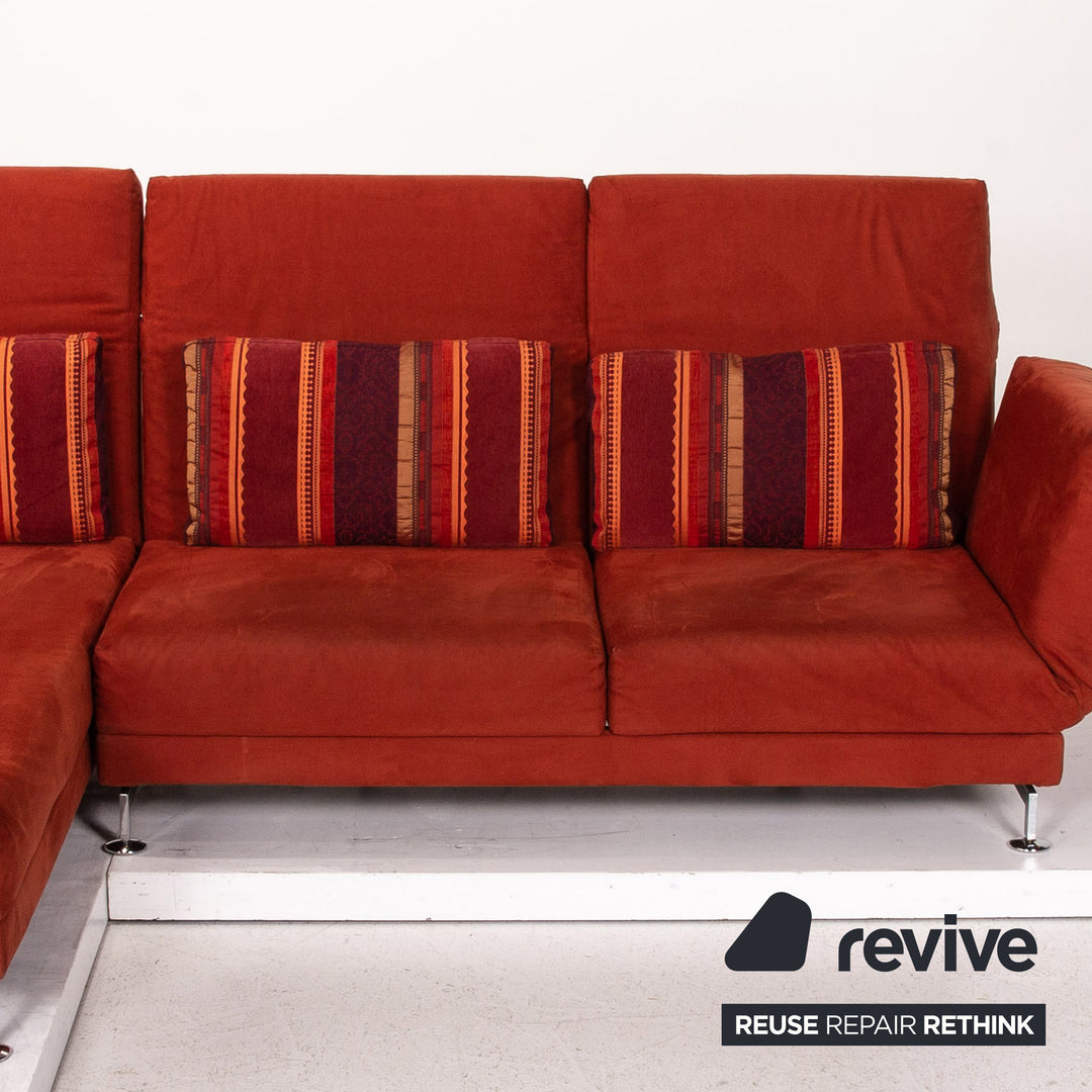Brühl Moule Alcantara Stoff Ecksofa Rot Sofa Funktion Relaxfunktion Couch #15471