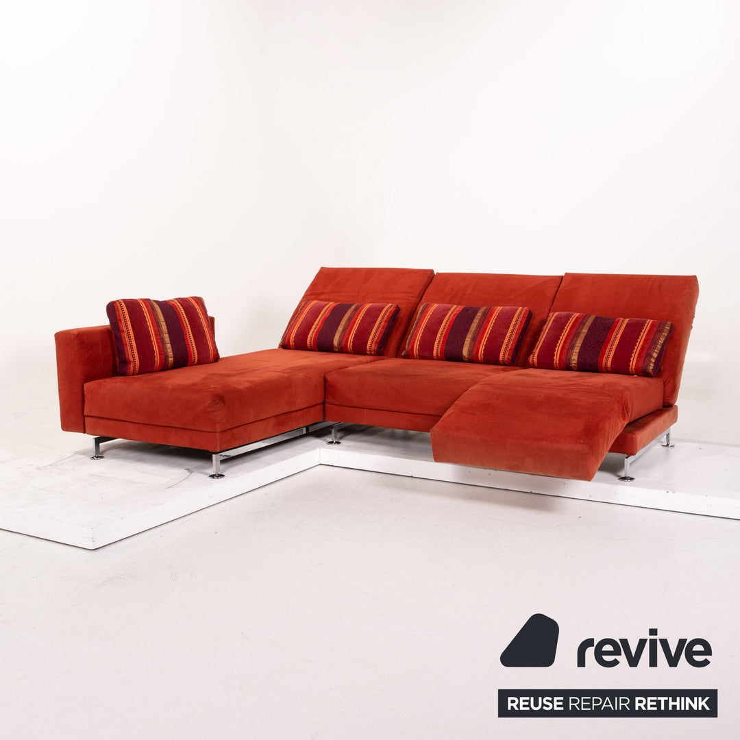 Brühl Moule Alcantara Stoff Ecksofa Rot Sofa Funktion Relaxfunktion Couch #15471