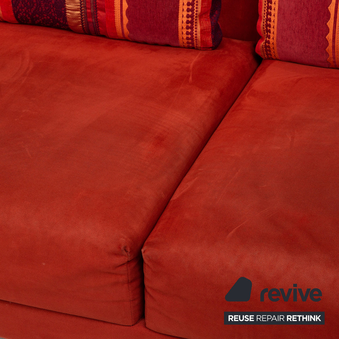 Brühl Moule Alcantara Stoff Ecksofa Rot Sofa Funktion Relaxfunktion Couch #15471