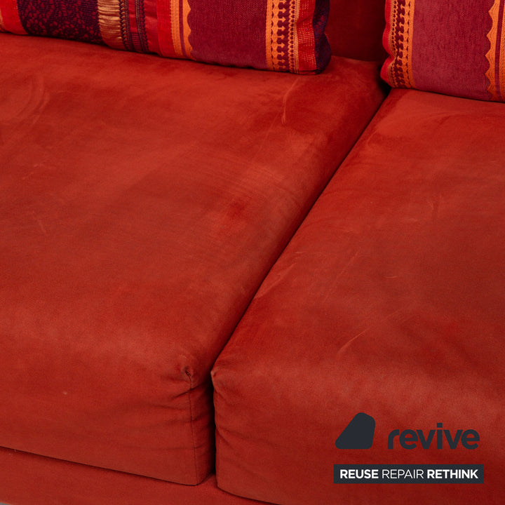 Brühl Moule Alcantara Stoff Ecksofa Rot Sofa Funktion Relaxfunktion Couch #15471