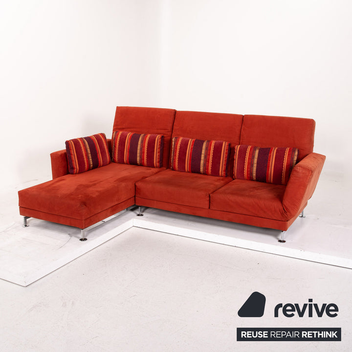 Brühl Moule Alcantara Stoff Ecksofa Rot Sofa Funktion Relaxfunktion Couch #15471