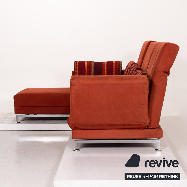 Brühl Moule Alcantara Stoff Ecksofa Rot Sofa Funktion Relaxfunktion Couch #15471