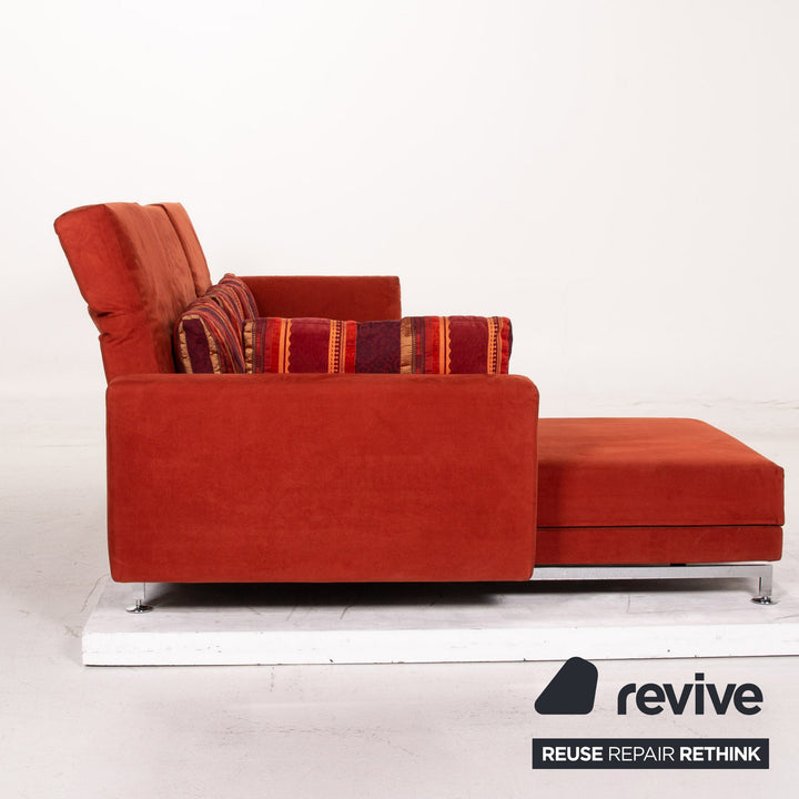 Brühl Moule Alcantara Stoff Ecksofa Rot Sofa Funktion Relaxfunktion Couch #15471