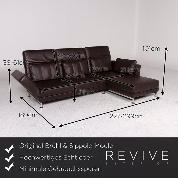Brühl Moule Leder Sofa Braun Ecksofa inkl. Funktion #9962