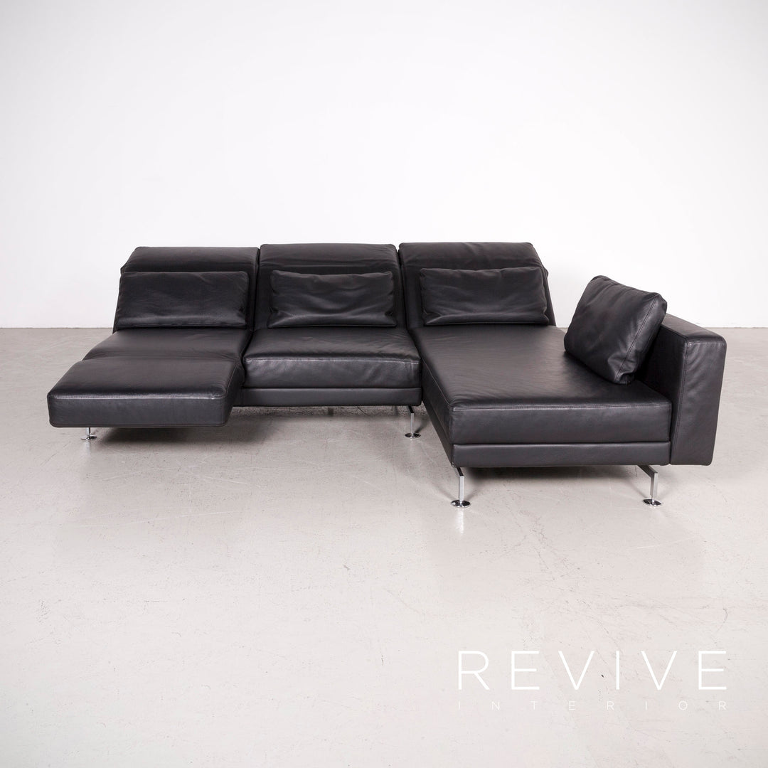 Brühl Moule Designer Leder Ecksofa Schwarz Echtleder Sofa Couch Funktion #7699
