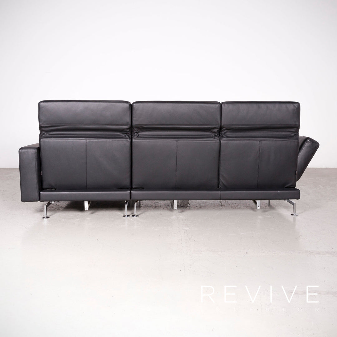 Brühl Moule Designer Leder Ecksofa Schwarz Echtleder Sofa Couch Funktion #7699