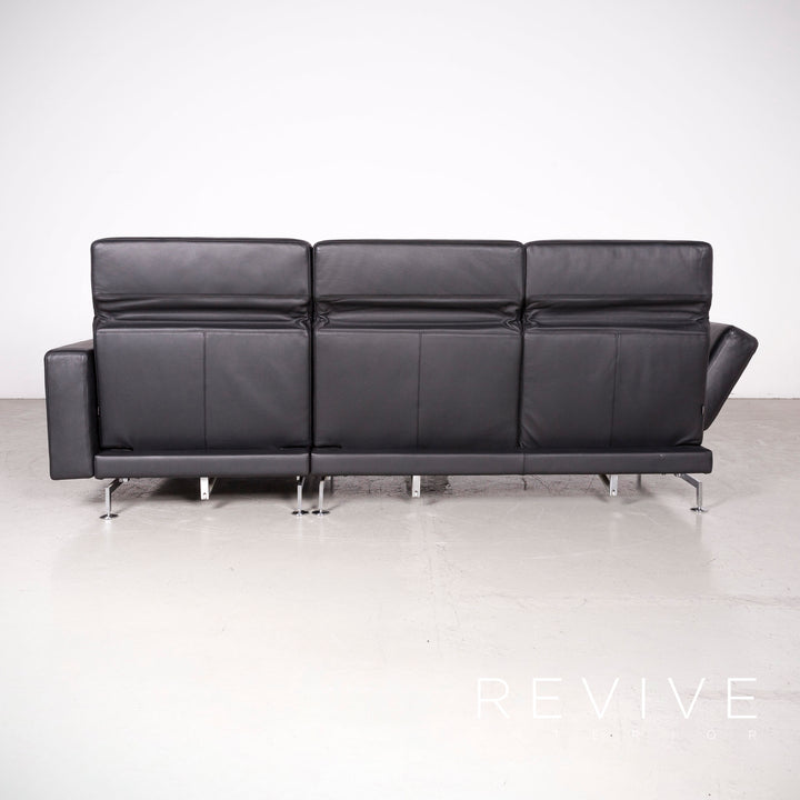 Brühl Moule Designer Leder Ecksofa Schwarz Echtleder Sofa Couch Funktion #7699