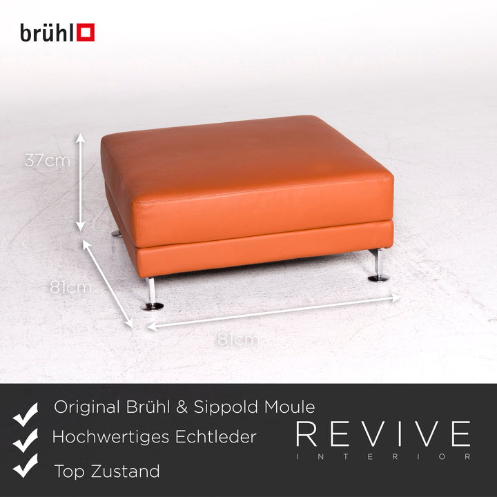 Brühl Moule Designer Leder Hocker Orange Schemel #8212