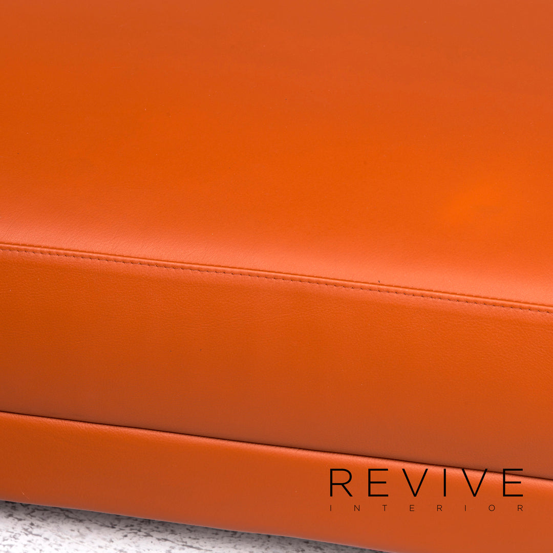 Brühl Moule Designer Leder Hocker Orange Schemel #8212