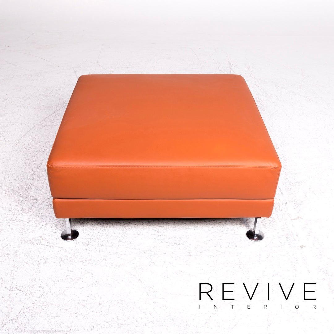 Brühl Moule Designer Leder Hocker Orange Schemel #8212