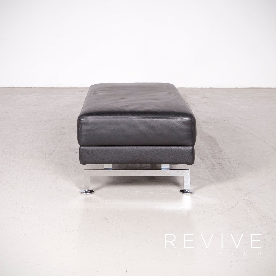 Brühl Moule Designer Leder Hocker Schwarz Echtleder #7700