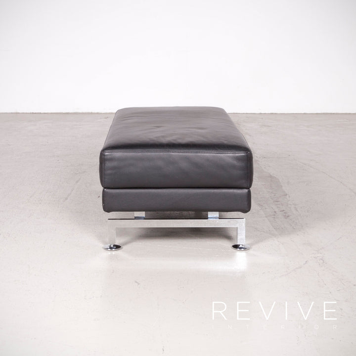 Brühl Moule Designer Leder Hocker Schwarz Echtleder #7700