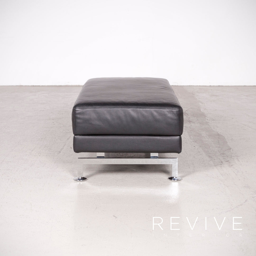 Brühl Moule Designer Leder Hocker Schwarz Echtleder #7700