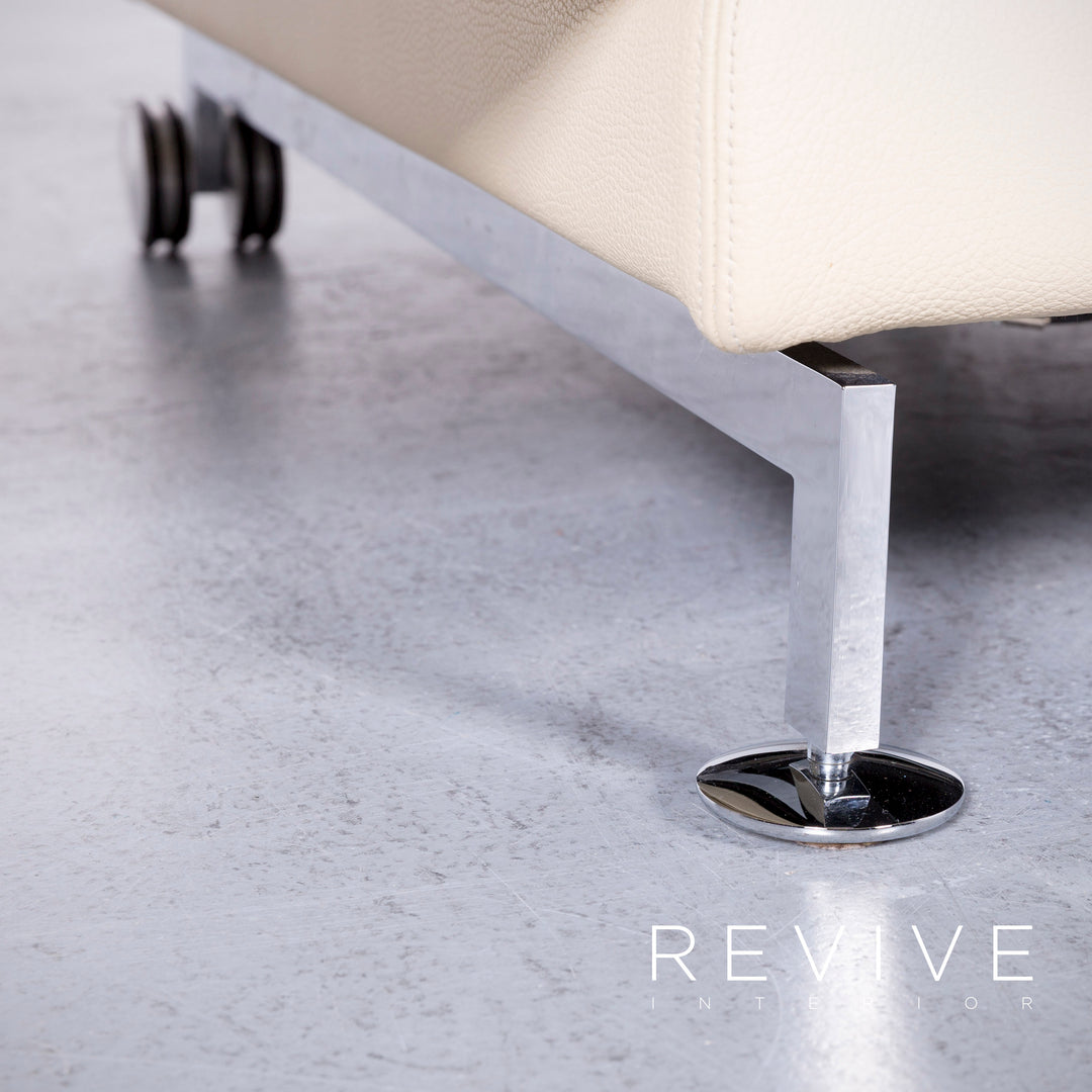 Brühl Moule Designer Leder Sofa Creme Echtleder Zweisitzer Couch Funktion #6590