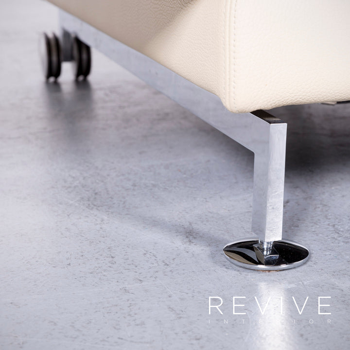 Brühl Moule Designer Leder Sofa Creme Echtleder Zweisitzer Couch Funktion #6590