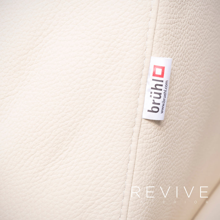 Brühl Moule Designer Leder Sofa Creme Echtleder Zweisitzer Couch Funktion #6590