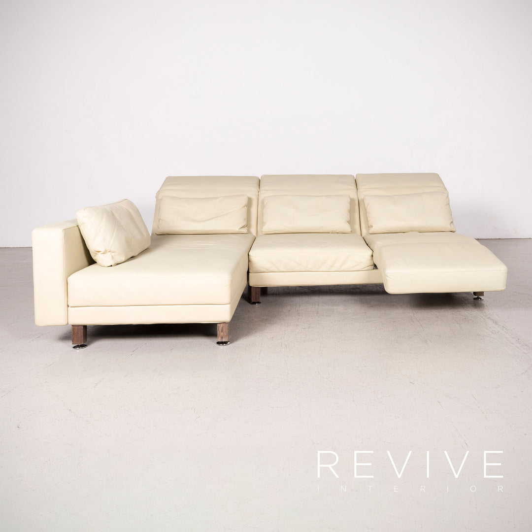 Brühl & Sippold Moule leather sofa beige corner sofa real leather #8176