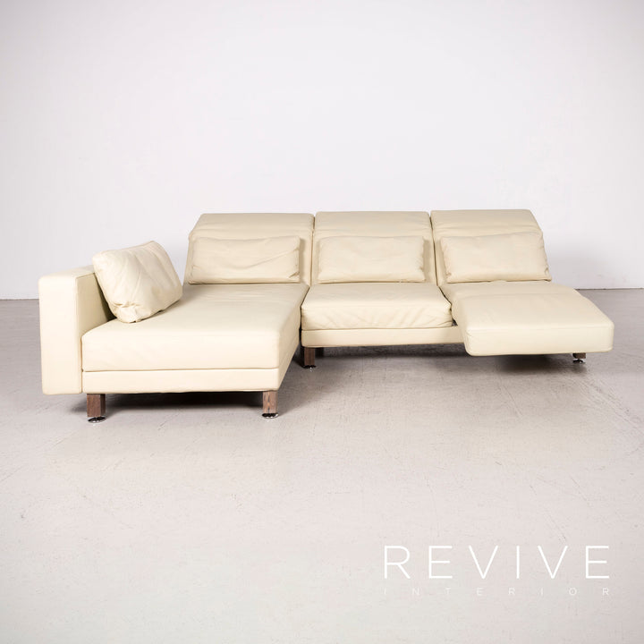 Brühl & Sippold Moule leather sofa beige corner sofa real leather #8176